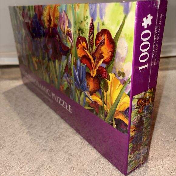 Iris Cantata Nancy Dunlop Cawdrey Puzzle 1000 Pcs, 38.6" X 13.4" Panoramic NEW - Picture 3 of 4